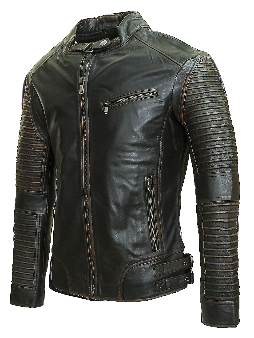 Giacca Biker in Pelle | Modello Vanguard Noir - immagine 2