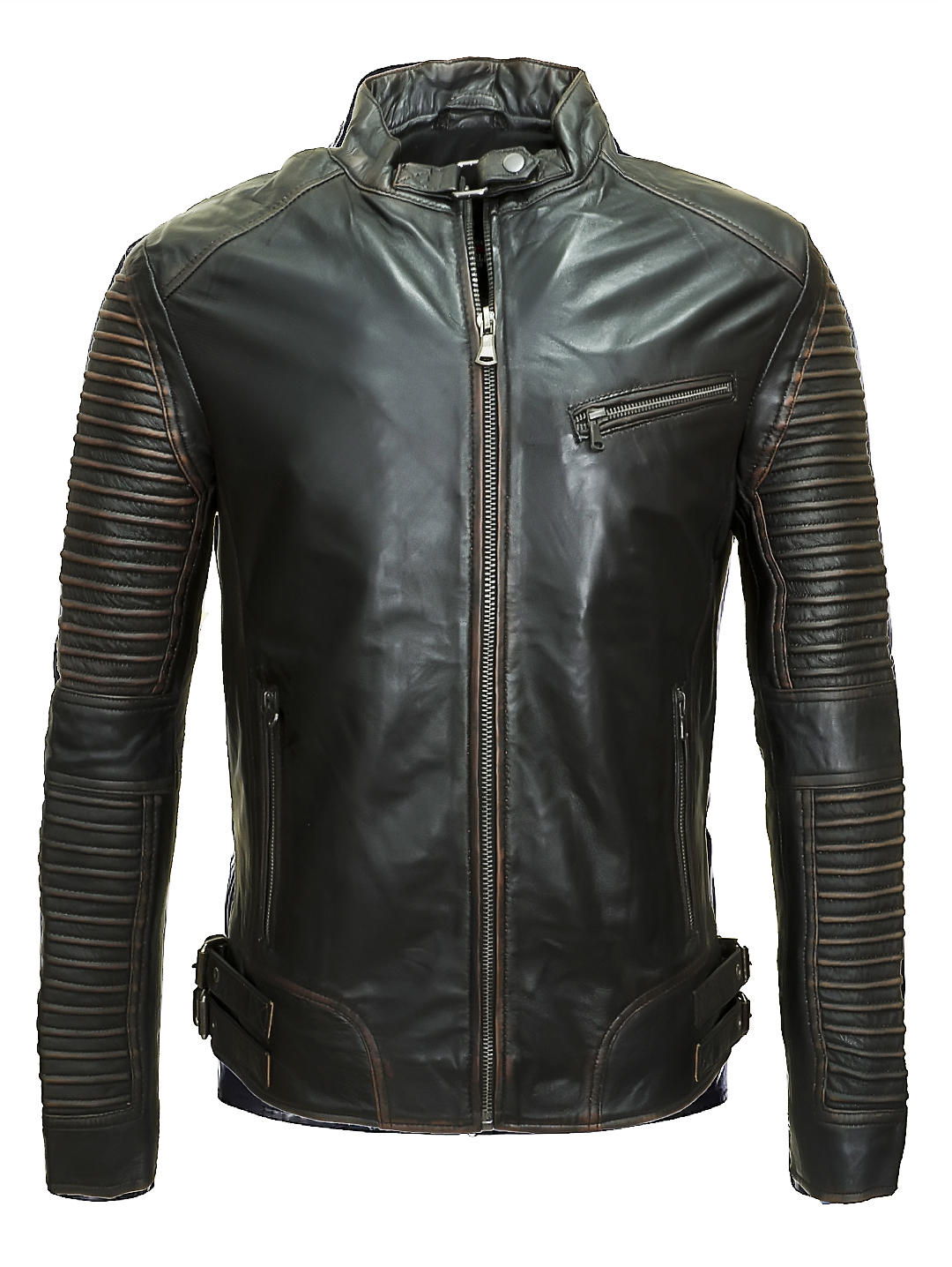 Giacca Biker in Pelle | Modello Vanguard Noir